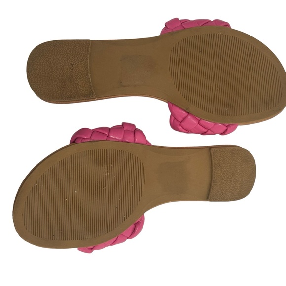 FITORY Flat Sandals Open Toe Slip On with Braided Strap Hot Pink Women’s Size 9 - Picture 5 of 6